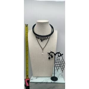 Whimsygoth Fairygoth Dark Romantic Lot Of 2 Necklaces & 2 Pairs Of Earrings